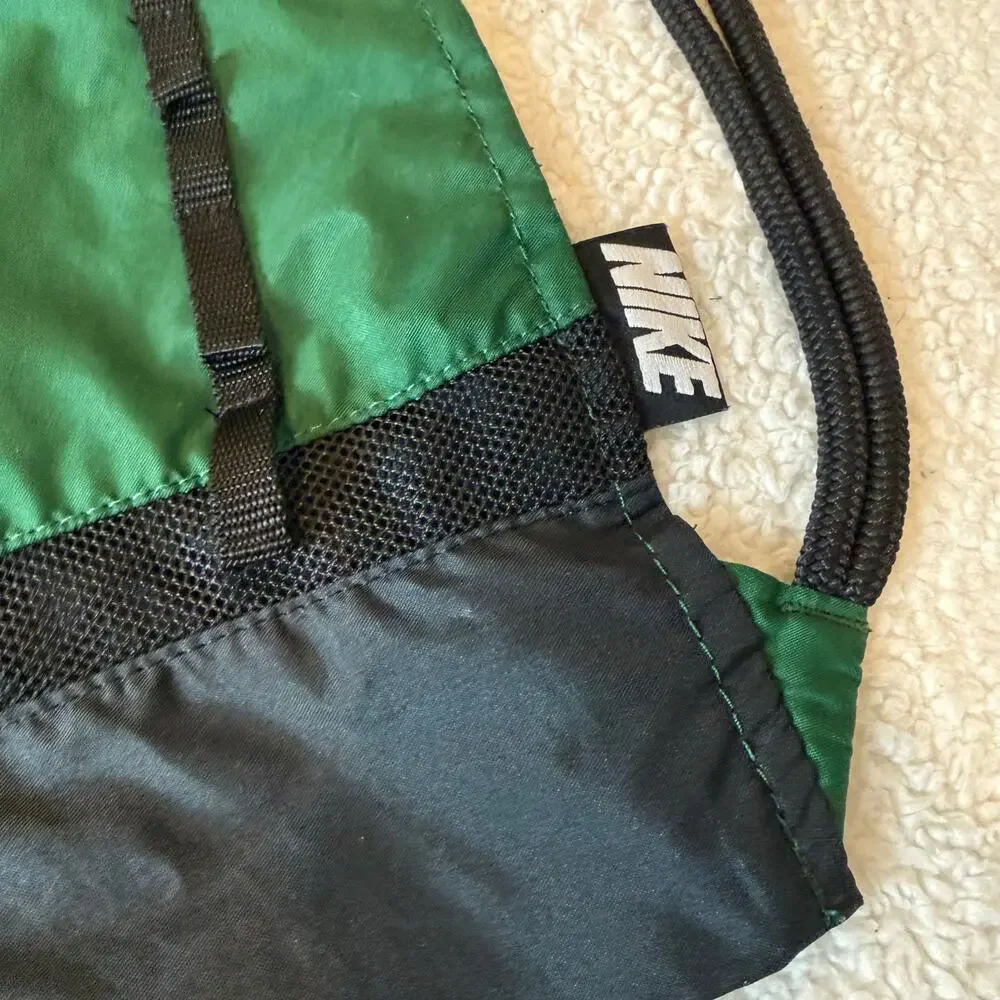 Nike Training Gym Sack Green Black Drawstring Backpack Bag